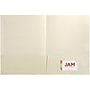 JAM Paper Handmade Two-Pocket Recycled Presentation Folders, Ivory Metallic, 100/Box (05964488B)~#|#~sp92923293_sc7