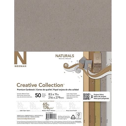 Neenah Creative Collection Specialty Cardstock Starter Kit 72 Sheets 65 lb 46408-02 18-Color Assortment 12 x 12 Pack of 1 
