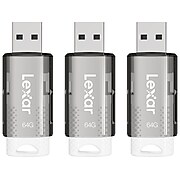 Lexar JumpDrive S60 64GB USB 2.0 Flash Drive, 3/Pack (LJDS60-64GB3NNU)