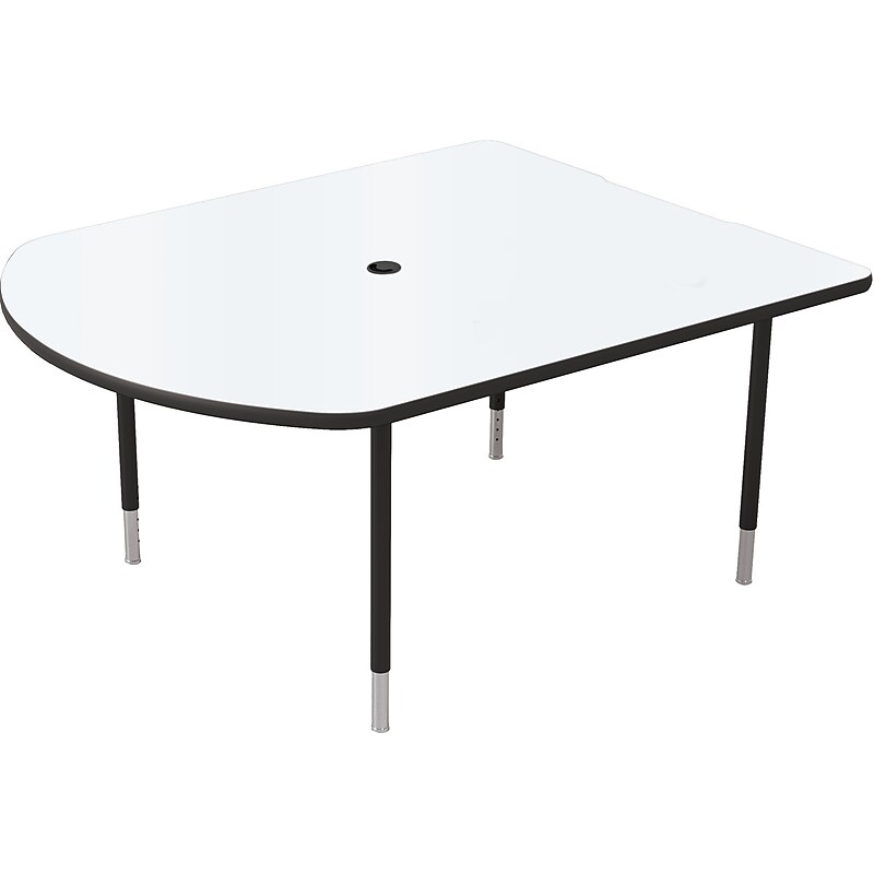 MooreCo MediaSpace 60" Table, White/Black (27749-MRKR-BK) image 1
