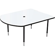 MooreCo MediaSpace 60" Table, White/Black (27749-MRKR-BK)
