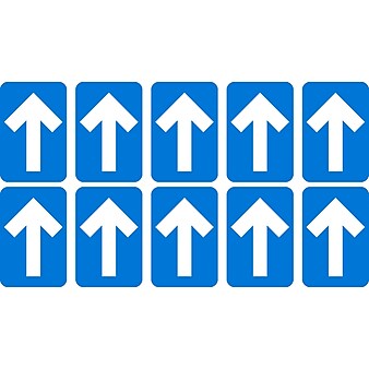 National Marker Temp-Step™ Floor Decal, Arrow, 6" x 4", Blue, 10 (WFS85ABL)