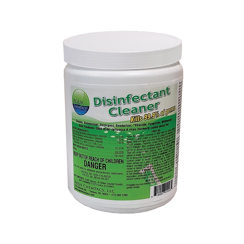 Aqua Chempacs Disinfectant Packets, 0.1023 oz., 40 Packets/Container (4-0657) image 1