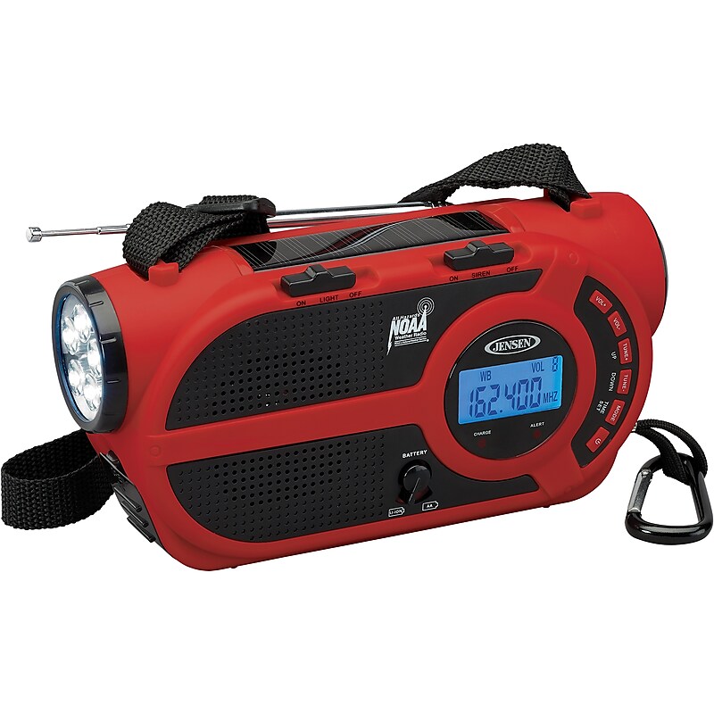 Portable Digital AM/FM Weather Radio with Weather Alert, Flashlight, and 4-Way Charging (JEP-650) image 1