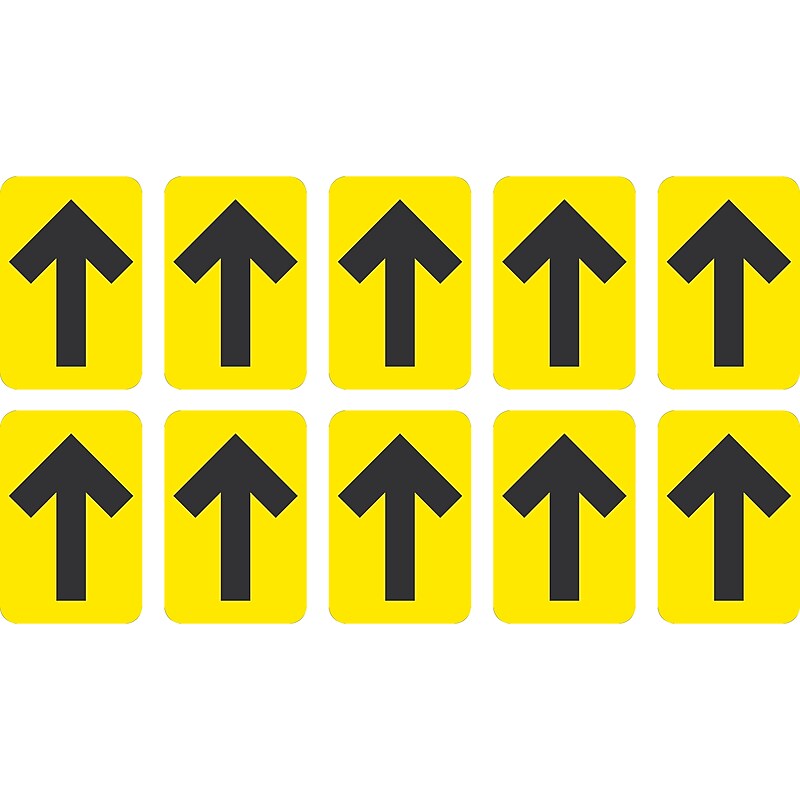 National Marker Walk-On™ Floor Decal, Arrow, 6" x 4", Yellow, 10 (WFS85YL) image 1