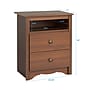 Prepac 28" Monterey Tall 2 Drawer Nightstand With Open Shelf, Cherry~#|#~sp93461868_sc7
