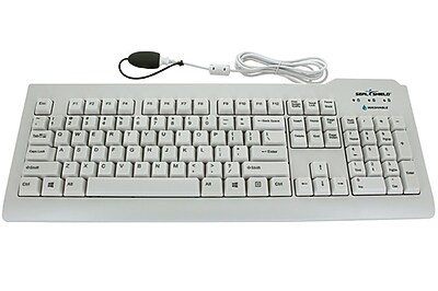 Seal Shield SSWKSV207L Silver Seal ABS Plastic Wired Waterproof QWERTY Keyboard for Windows/Mac, White,Size: 4x