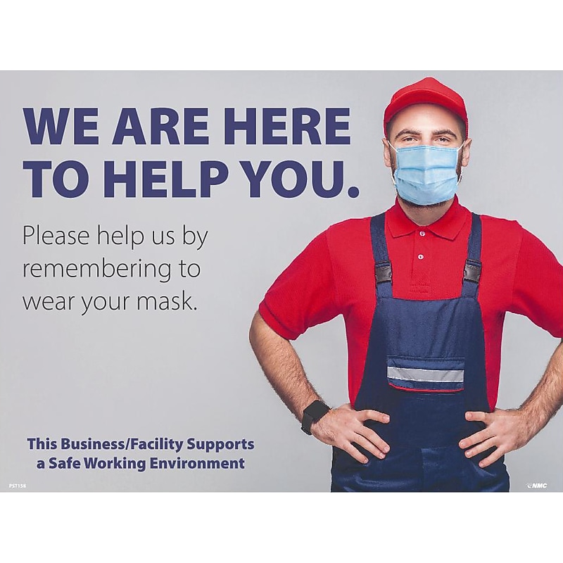 National Marker Poster, "We are Here to Help You," 18" x 24", Multicolor (PST158) image 1