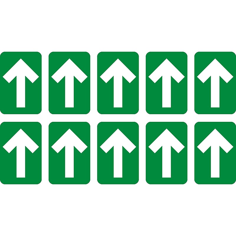 National Marker Walk-On™ Floor Decal, Arrow, 6" x 4", Green, 10 (WFS85GR) image 1