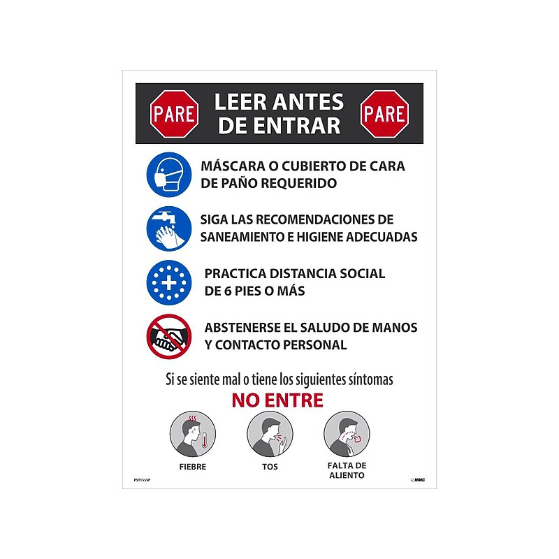 National Marker Poster, "Stop. Read Before Entering," 24" x 18", Multicolor (PST155SP) image 1