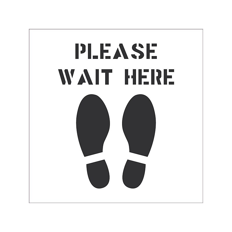 National Marker Stencil, "Please Wait Here," 24" x 24" (PMS55) image 1