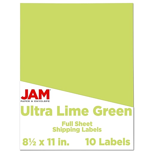 Etichette di Spedizione Medie Verde Fluorescente JAM PAPER Etichette per Indirizzi Postali 120/Confezione 50,8 x 101,6 mm