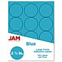 JAM Paper Round Label Sticker Seals, 2.5" Diameter, Blue, 24 Labels/Sheet, 5 Sheets/Pack (337129602)~#|#~sp93880895_sc7