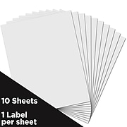 JAM Paper Laser/Inkjet Shipping Labels, 8 1/2" x 11", White, 1 Label/Sheet, 10 Sheets/Pack (4066683)