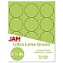 JAM Paper Round Label Sticker Seals, 2.5" Diameter, Lime Green, 12 Labels/Sheet, 10 Sheets/Pack, (147628589)~#|#~sp93880951_sc7