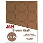 JAM Paper Circle Round Label Sticker Seals, 2.5 Inch Diameter, Brown Kraft, 120/Pack (2147618897)~#|#~sp93880968_sc7