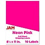 JAM Paper Shipping Labels, 8 1/2" x 11", Neon Pink, 1 Label/Sheet, 10 Labels/Pack (337628614)~#|#~sp93880974_sc7