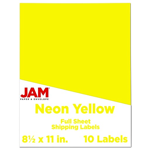 Jam Paper Full Page Labels - 8.5 x 11 Sticker Paper - Green - 10/Pack