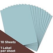JAM Paper® Shipping Labels, Full Page, 8 1/2 x 11 Sticker Paper, Baby Blue, 10/Pack (337628606)