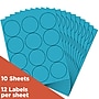 JAM Paper Round Label Sticker Seals, 2.5" Diameter, Blue, 24 Labels/Sheet, 5 Sheets/Pack (337129602)~#|#~sp93880987_sc7