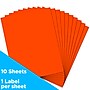 JAM Paper Shipping Labels, Full Page, 8 1/2 x 11 Sticker Paper, Neon Red, 1 Label/Sheet, 10 Labels/Pack (337628604)~#|#~sp93881031_sc7