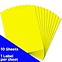 JAM Paper Shipping Labels, 8 1/2" x 11", Neon Yellow, 1 Label/Sheet, 10 Labels/Pack (337628611)~#|#~sp93881035_sc7