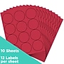 JAM Paper Round Label Sticker Seals, 2.5" Diameter, Red, 12 Labels/Sheet, 10 Sheets/Pack (147628585)~#|#~sp93881048_sc7