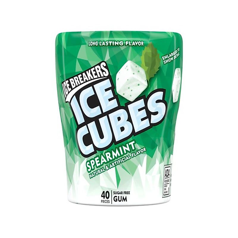 Ice Breakers Ice Cubes, Sugar Free, Spearmint Gum, 40 Pieces/Pack  (HEC70124) image 1