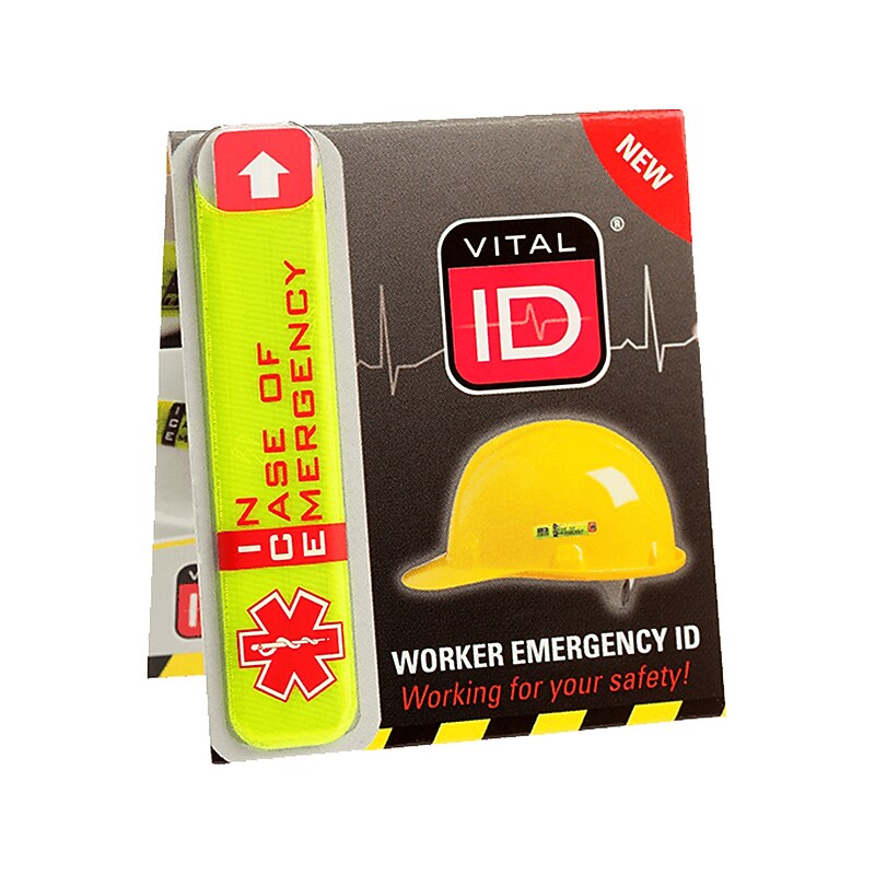 National Marker Personal Protection Hat Tag, Yellow/Red/White, 25/Pack (HH205) image 1