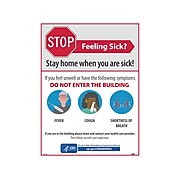 National Marker Poster, "Stop - Feeling Sick?," 24" x 18", White/Red/Blue (PST142)