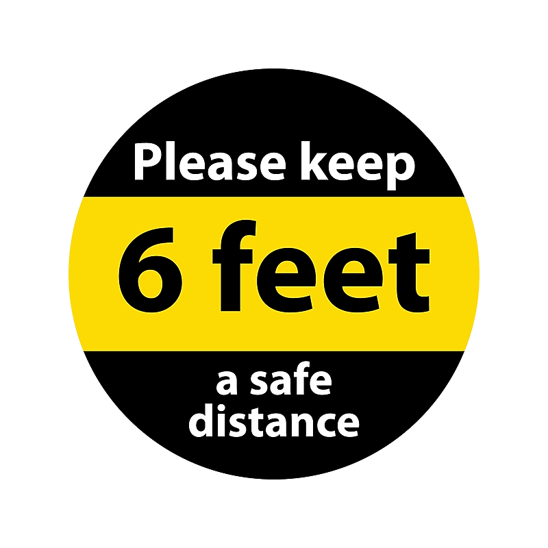 National Marker Projector Lens, "Please keep a safe distance," 2.5" x 2.5", Yellow/Black (VSPL6) image 1