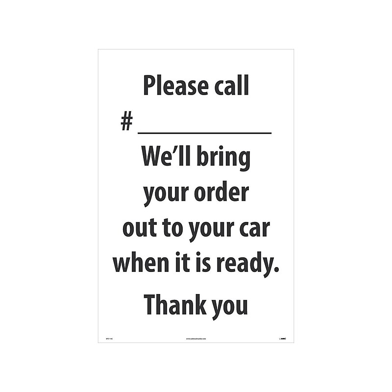 National Marker A-Frame Sign, "Please Call," 36" x 24", White/Black (SFS116C) image 1