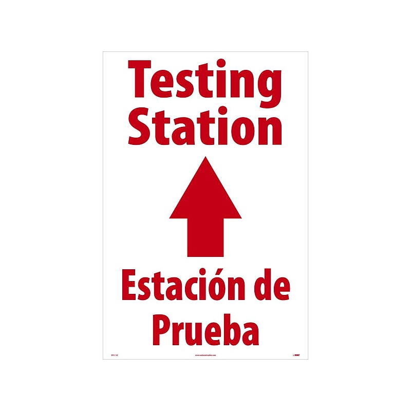 National Marker A-Frame Sign, "Testing Station Straight," 36" x 24", White/Red (SFS112C) image 1