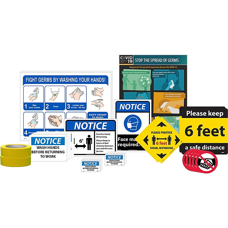 National Marker Back to Work Signage Kit, Large (BWK01) image 1