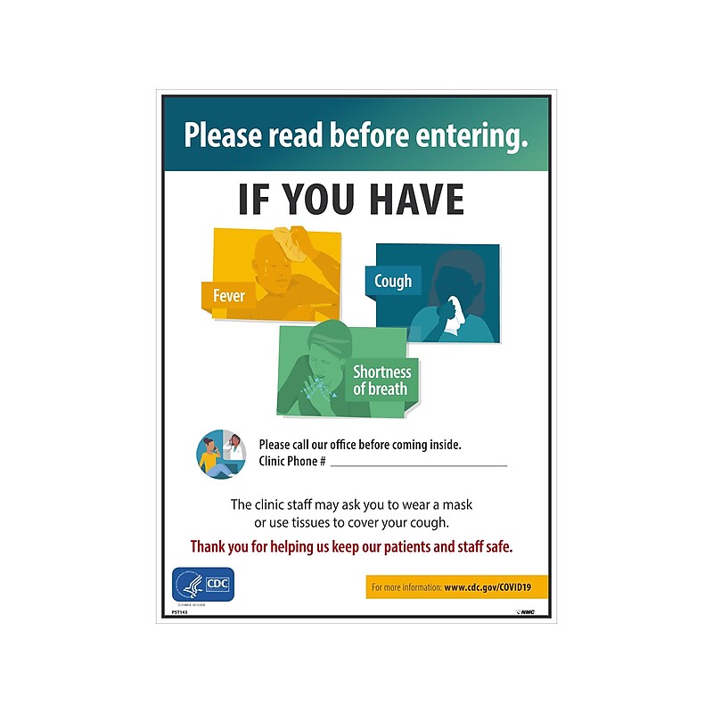 National Marker Poster, "Please Read Before Entering," 24" x 18", Multicolor (PST143) image 1