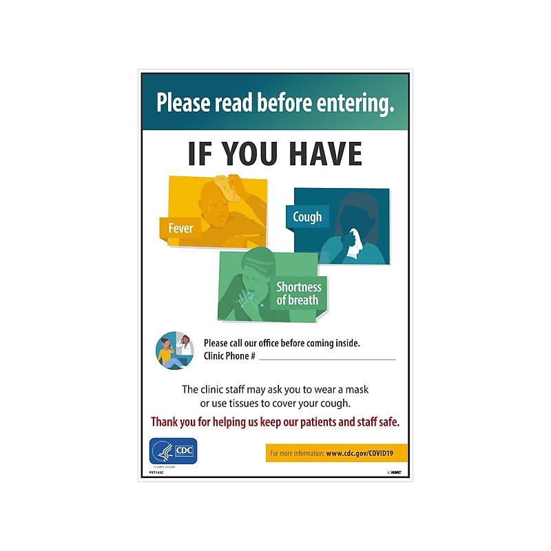 National Marker Vinyl Poster, "Please Read Before Entering," 18" x 12", Multicolor (PST143C) image 1
