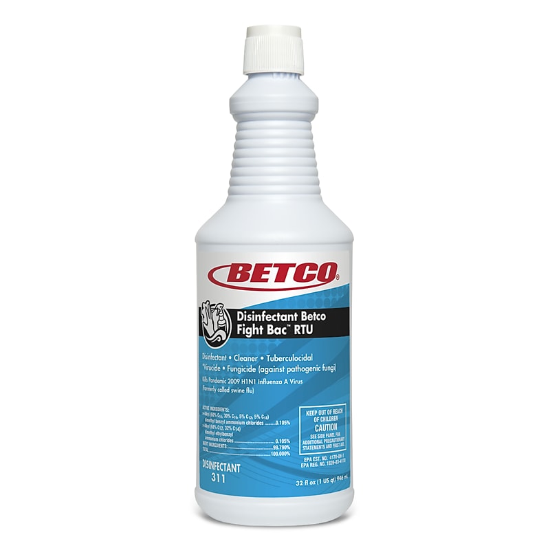 Betco FIGHT BAC™ RTU Anti-Bacterial Disinfectant Cleaner, Citrus Floral, 32 oz. Bottle, 12/Carton (3111200) image 1