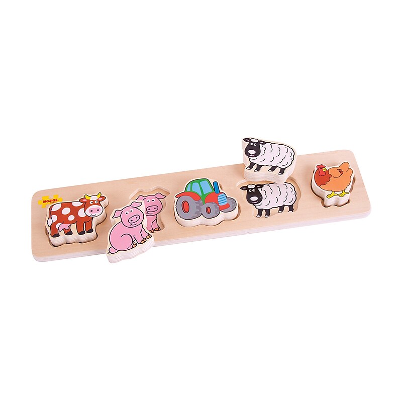 Bigjigs Chunky Lift & Match Farm Puzzle, Grades PreK + (BJTBB014) image 1