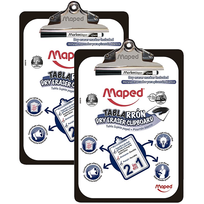 Maped Dry Erase Clipboard, Letter Size, 2/Bundle (MAP350210) image 1