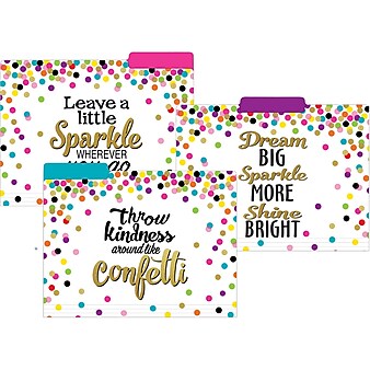 Teacher Created Resources Confetti File Folder, 1/3-Cut Tab, Letter Size, Assorted, 24/Pack (TCR8536-2)