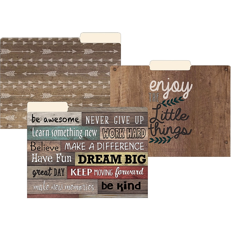 Teacher Created Resources Farmhouse Chic File Folder, 1/3-Cut Tab, Letter Size, Assorted, 24/Pack (TCR8540-2) image 1