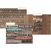 Teacher Created Resources Farmhouse Chic File Folders, 3-Tab, 11.75" x 9.5", Assorted Colors, 12/Pack, 2/Bundle (TCR8540)