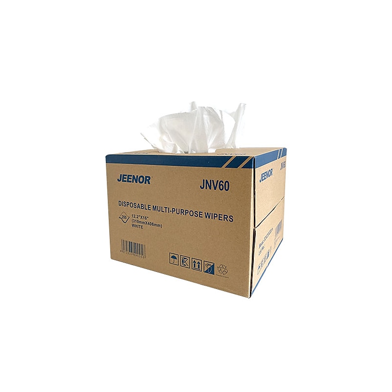 Unbranded Nylon Cleaning Wipers, 16" x 12.2", White, 200 Wipers/Box (JNV60) image 1