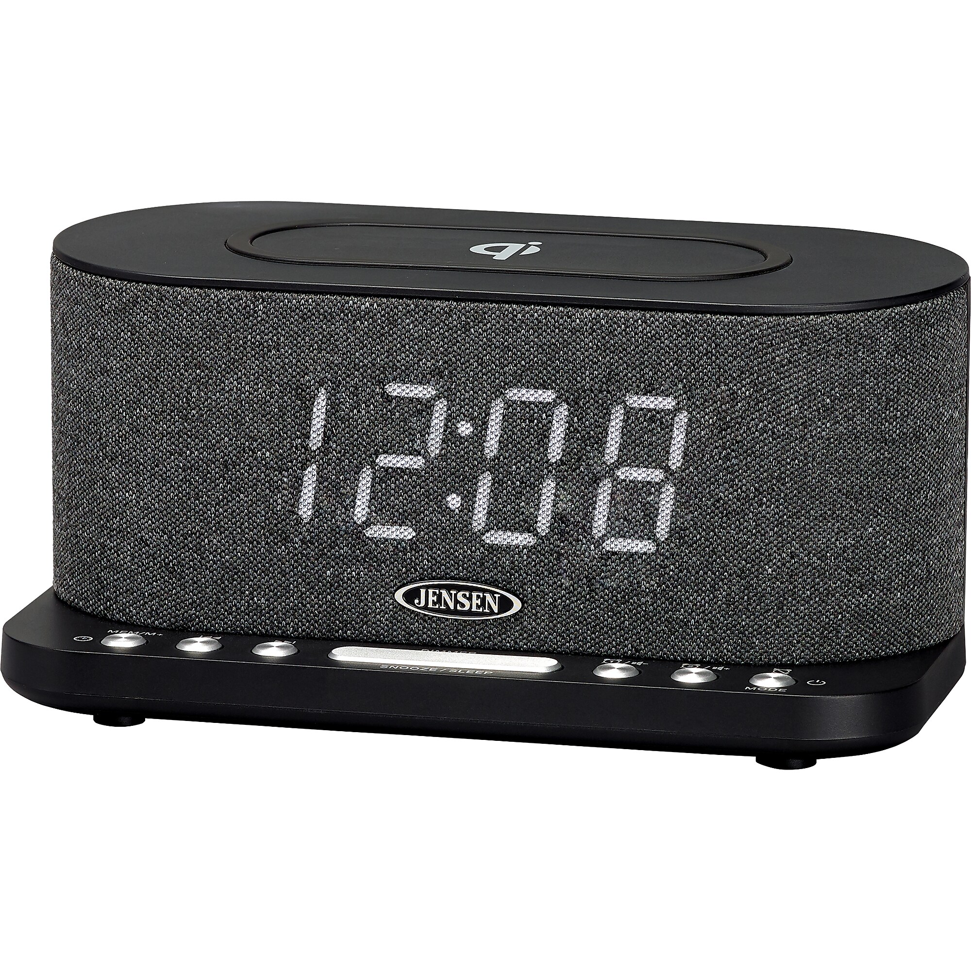 Jensen QICR-50 Dual Alarm Clock Radio with Wireless Qi Charging, Black Sansujyuku sansujyuku.com