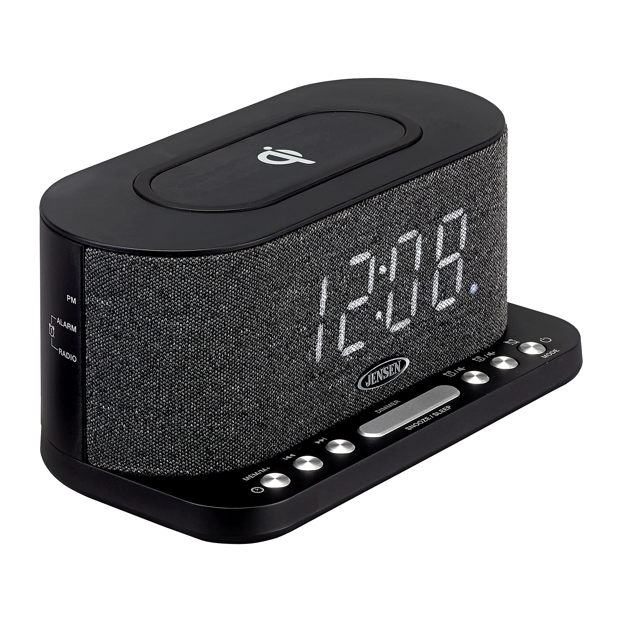 Jensen QICR-50 Dual Alarm Clock Radio with Wireless Qi Charging, Black Sansujyuku sansujyuku.com