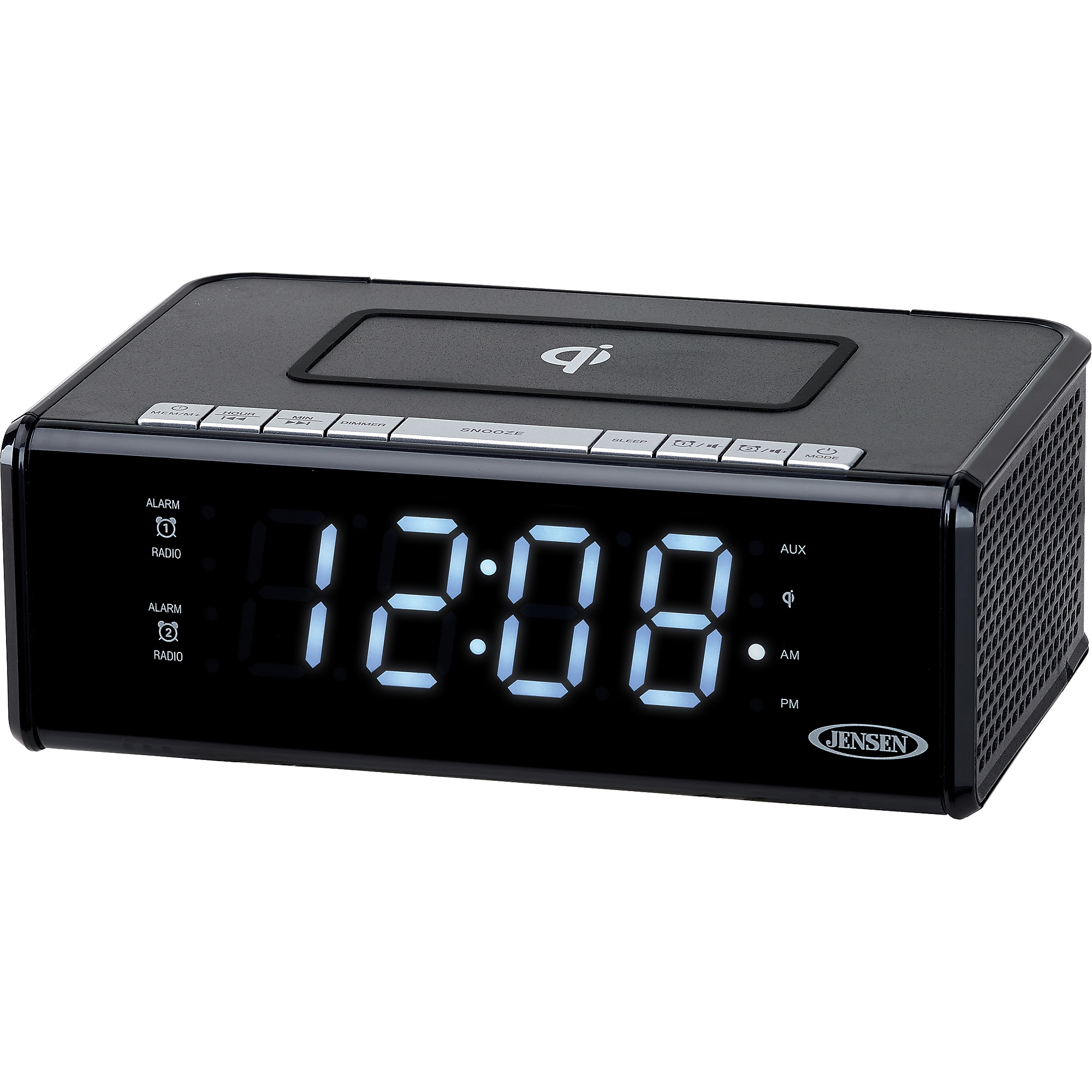 Jensen QICR-200 Dual Alarm Clock Radio with Wireless Qi Charging, Black (QICR-200) Sansujyuku sansujyuku.com