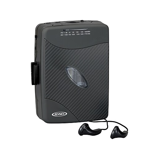 Jensen SCR75 Stereo Cassette Player with AM/FM Radio, Black Staples