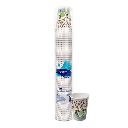 Coffee Dreams Design 25/Pack Dixie Perfect Touch Insulated Hot Cups Paper 12oz 