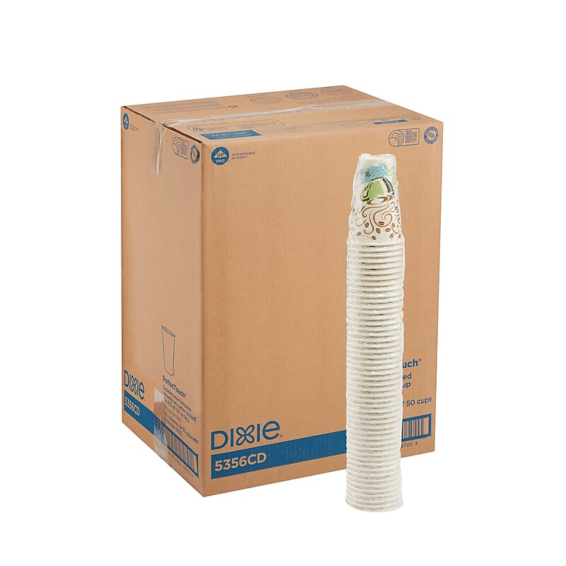 Dixie PerfecTouch Insulated Paper Hot Cups, 16 oz., Coffee Haze, 1000/Carton (5356CD) image 1
