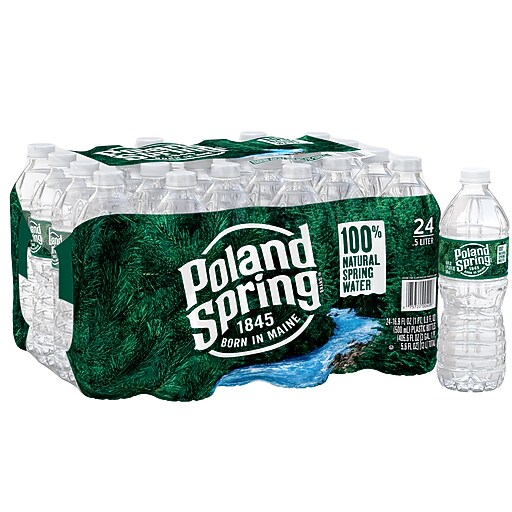 Poland Spring® 100 Natural Spring Water 16.9ounce Plastic Bottle, 24